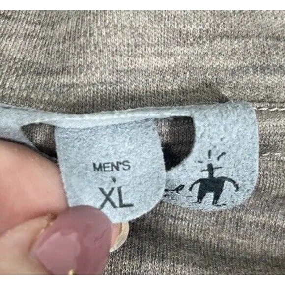 Smartwool Mens 1/4 zip Baselayer Size XL Oatmeal Gray Long Sleeves - Picture 5 of 12